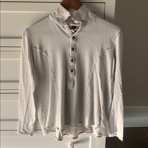 Pale grey polo/Henley shirt from Free People